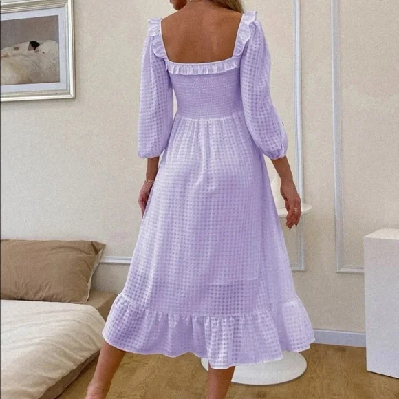 SHEIN | Dresses | Square Top Purple Flowy Dress | Poshmark SHEIN | Dresses | Square Top Purple Flowy Dress | Poshmark